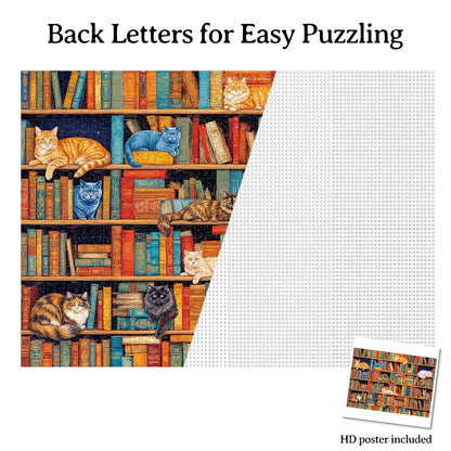 Cat on Shelf 1000-Piece Cardboard Jigsaw Puzzle