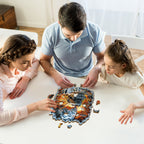 Whimsical Wooden Jigsaw Puzzle-  Retro Steam Train