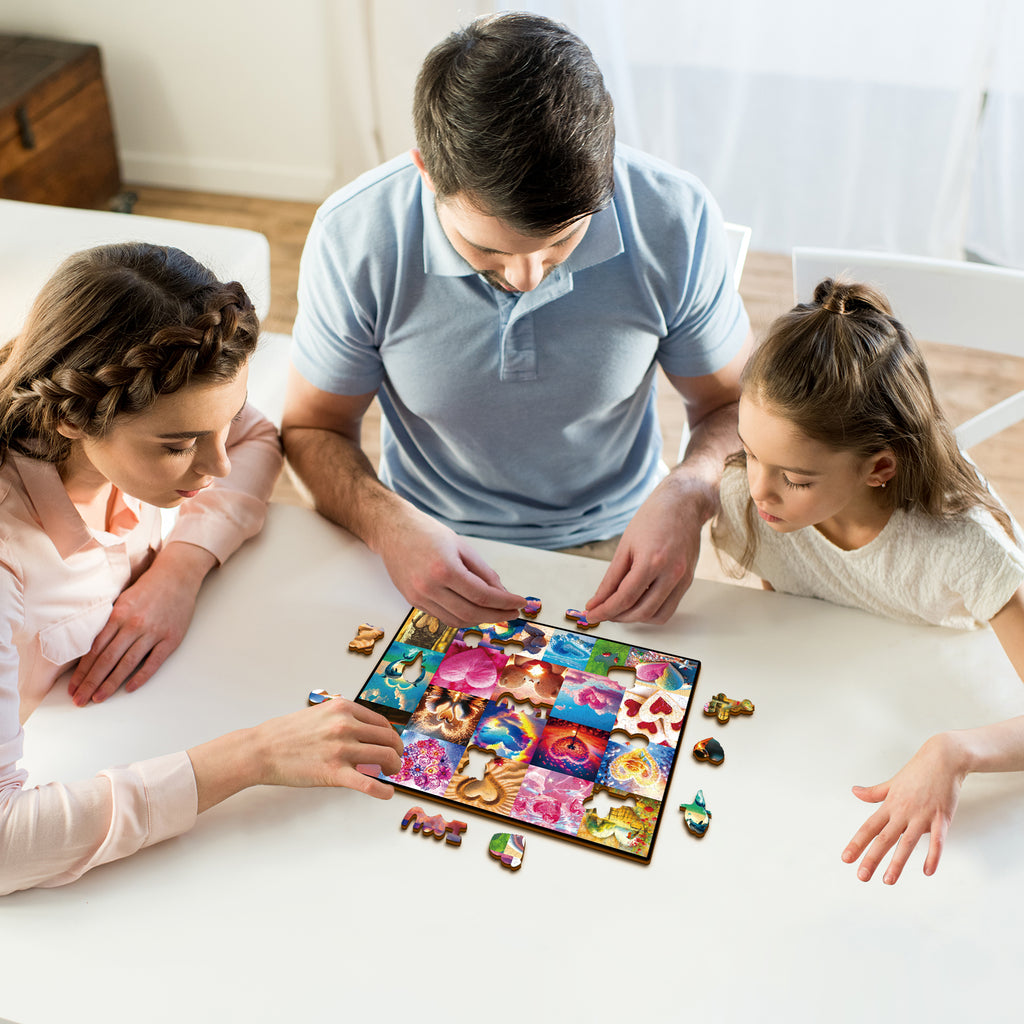 Whimsical Wooden Jigsaw Puzzle- Love is Everywhere