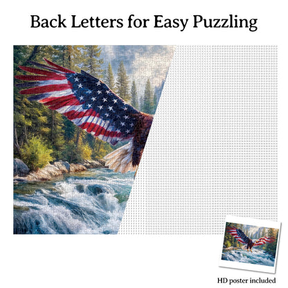 Flag Bald Eagle 2 - 1000-Piece Cardboard Jigsaw Puzzle