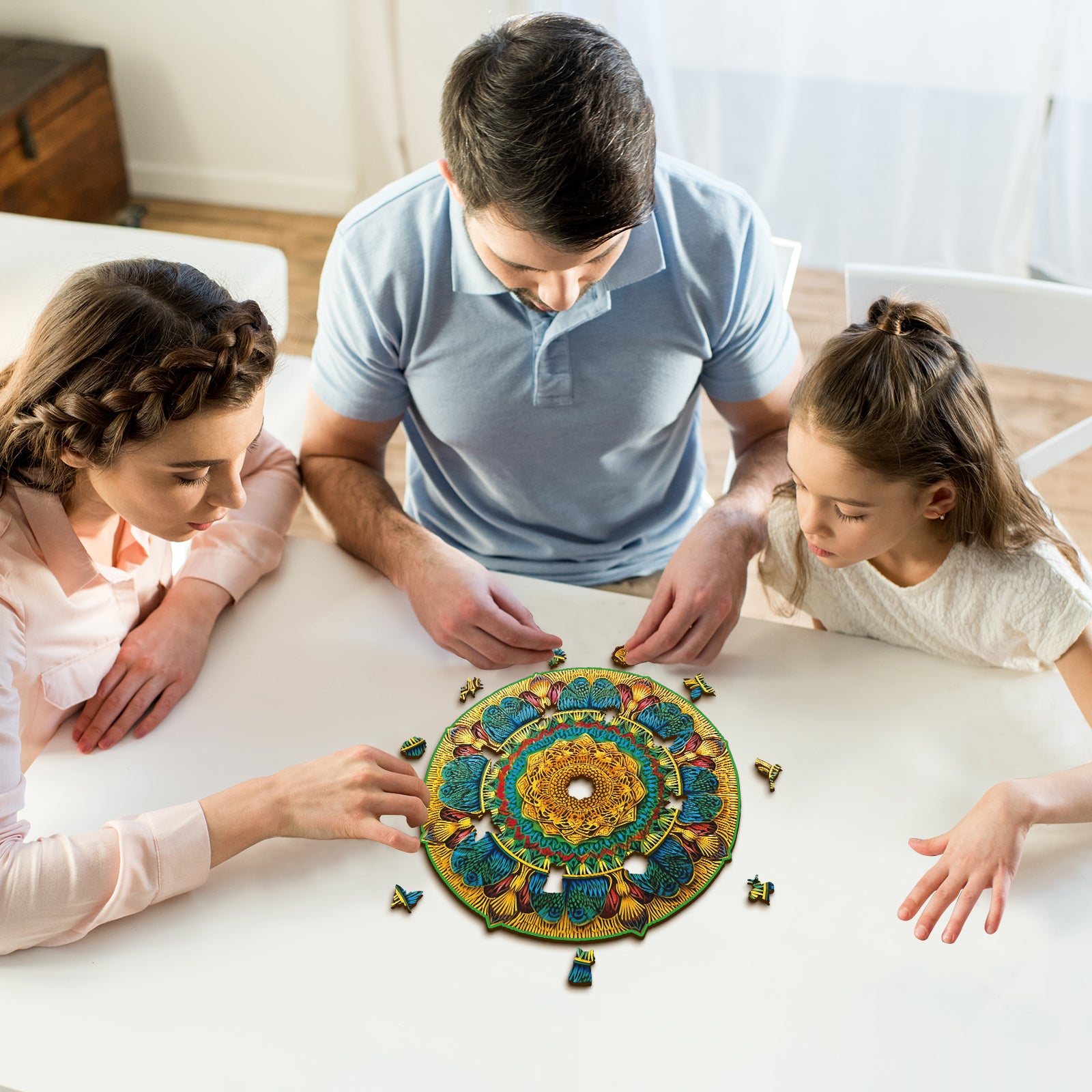 Whimsical Wooden Jigsaw Puzzle- Vintage Mandala