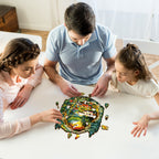 Whimsical Wooden Jigsaw Puzzle- Comfortable Campsite