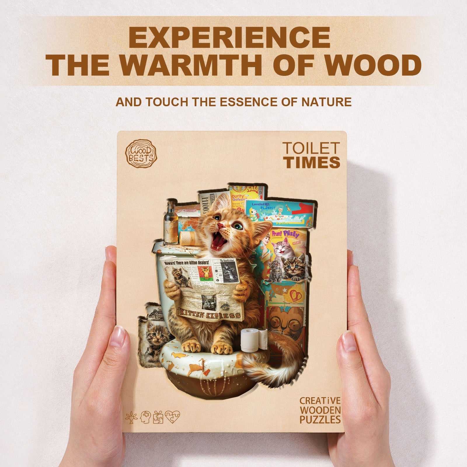 Whimsical Wooden Jigsaw Puzzle- Toilet Times
