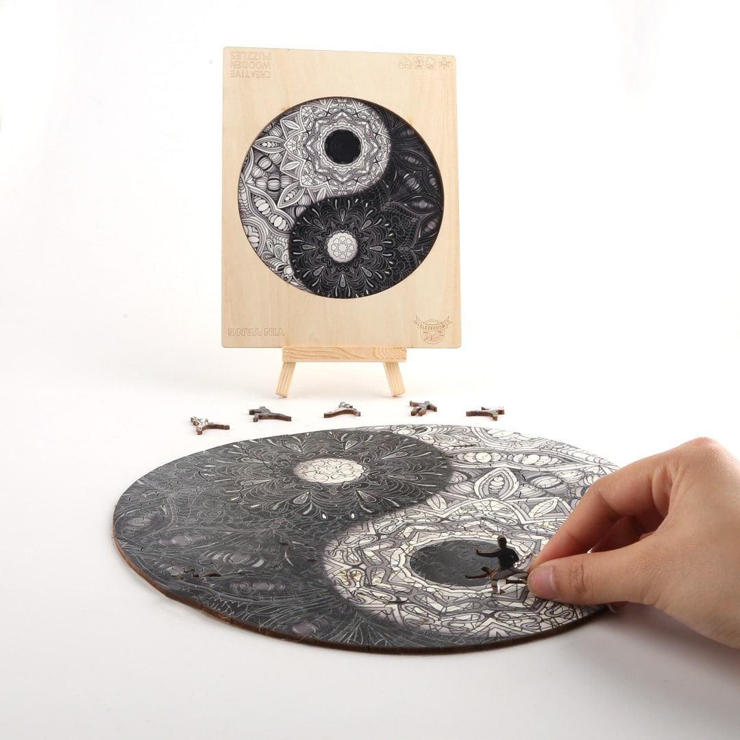 Whimsical Wooden Jigsaw Puzzle - YIN YANG - pickApuzzle