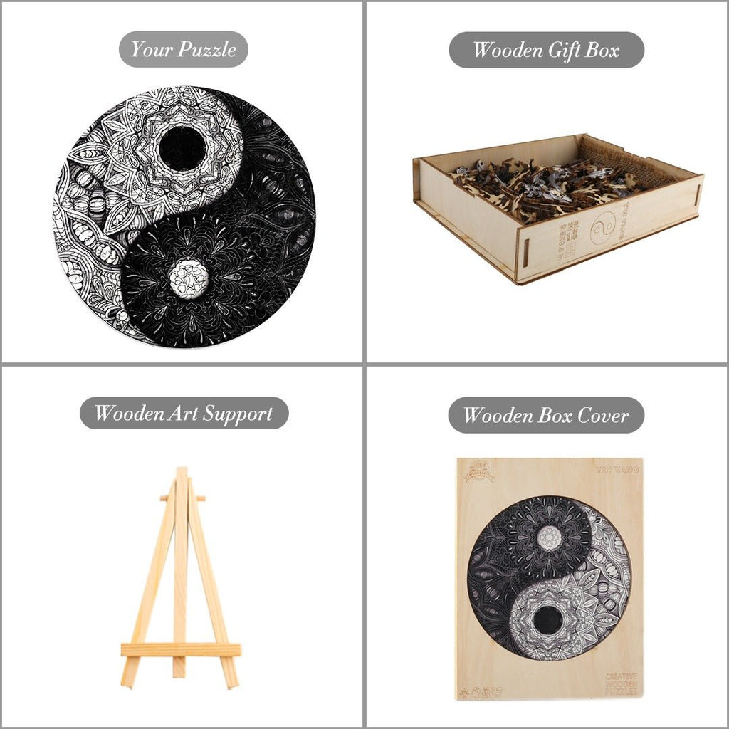 Whimsical Wooden Jigsaw Puzzle - YIN YANG - pickApuzzle