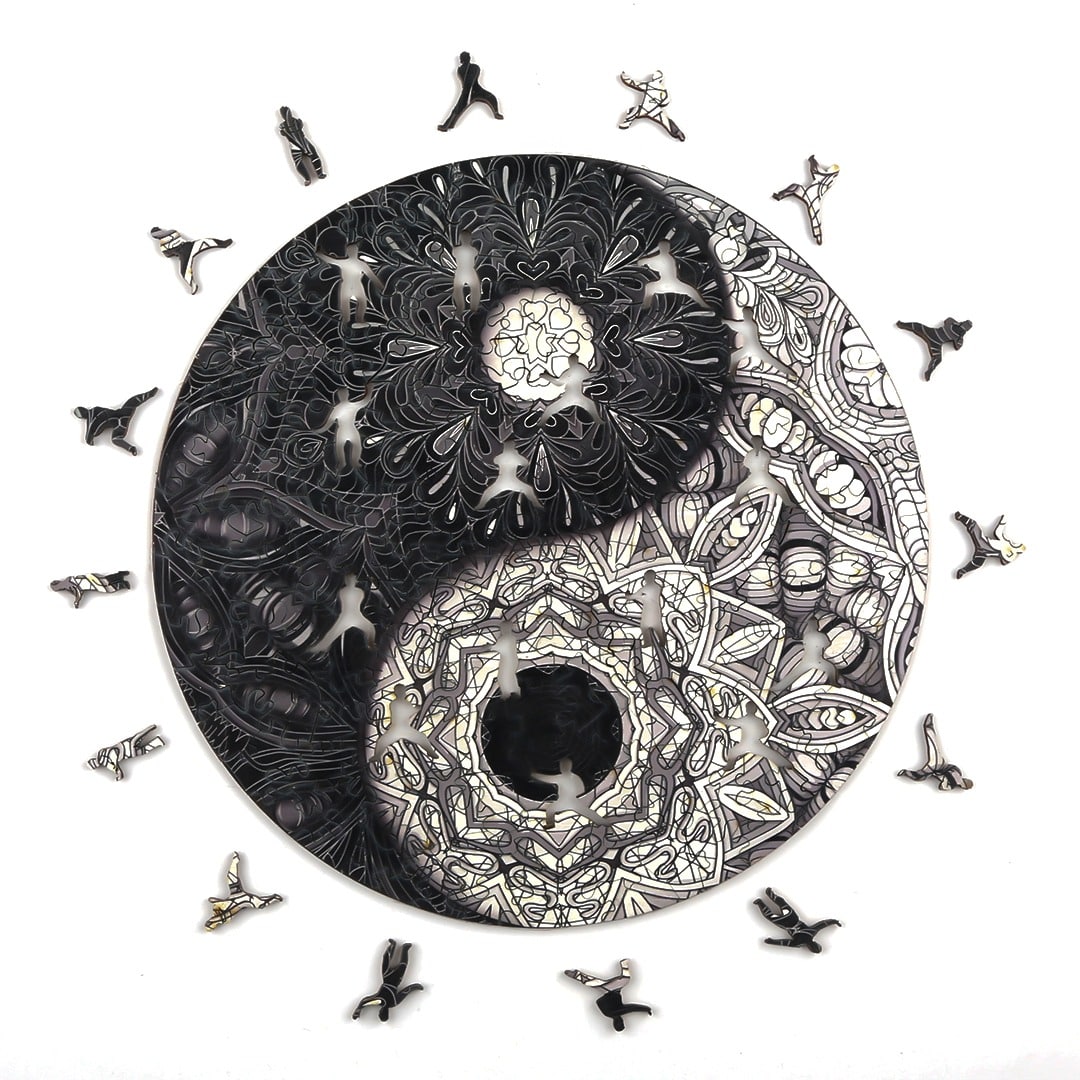 Whimsical Wooden Jigsaw Puzzle - YIN YANG - pickApuzzle