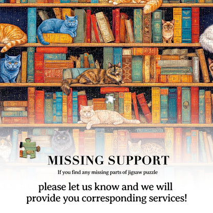 Cat on Shelf 1000-Piece Cardboard Jigsaw Puzzle