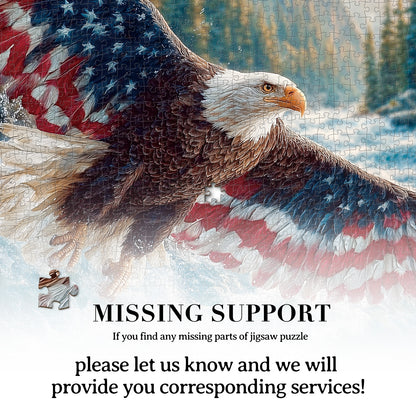 Flag Bald Eagle 1 - 1000-Piece Cardboard Jigsaw Puzzle