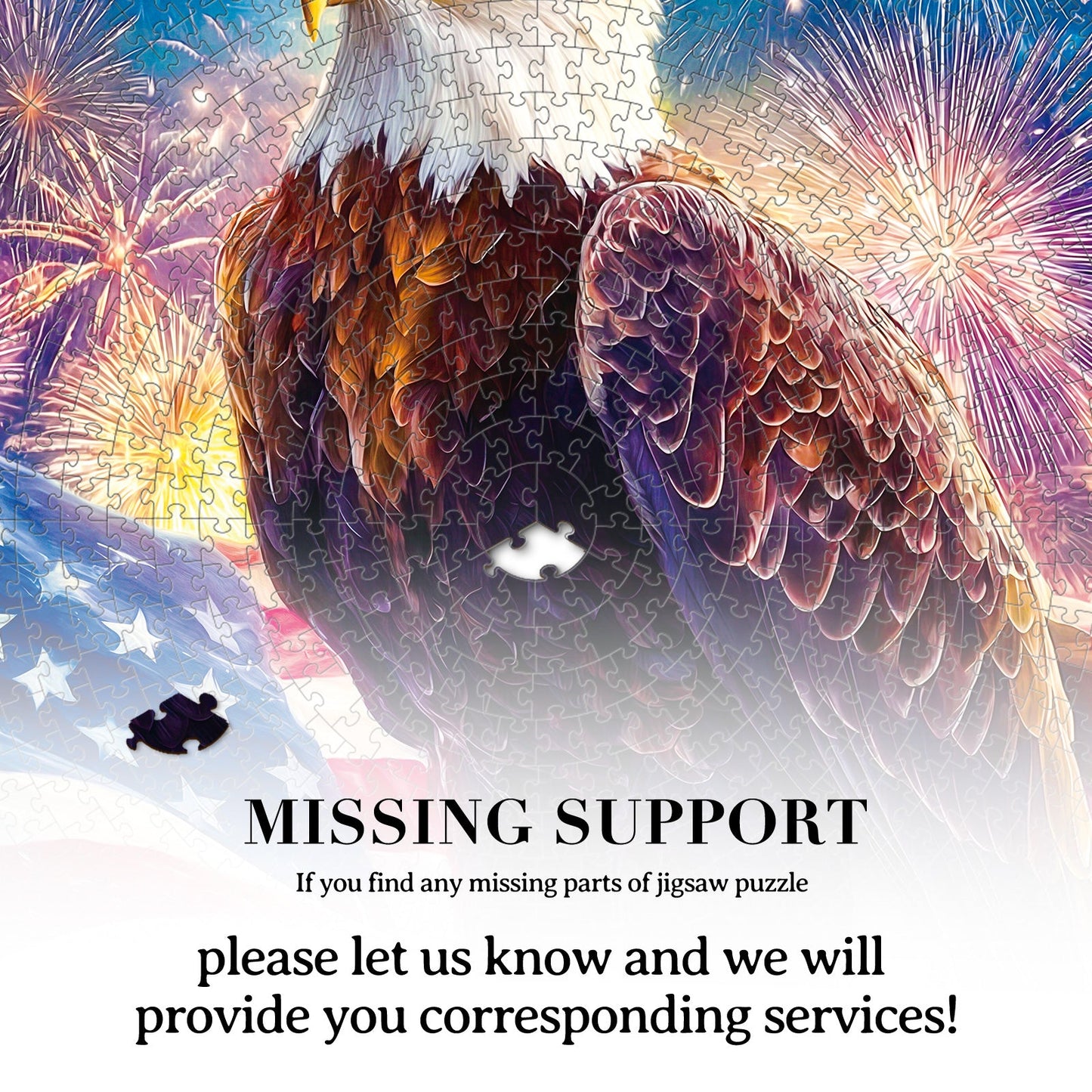 Bald Eagle Flag 1000-Piece Cardboard Jigsaw Puzzle