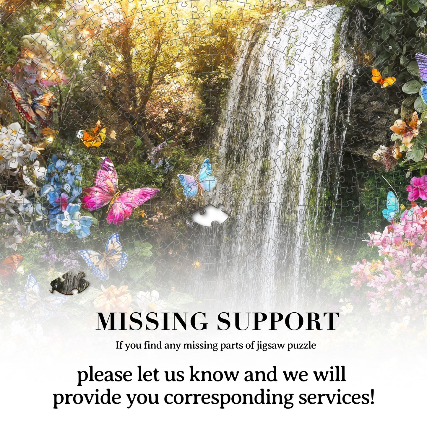 Butterflies and Waterfalls 1000-Piece Cardboard Jigsaw Puzzle