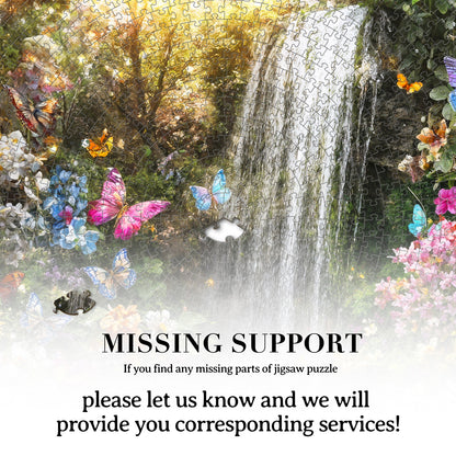 Butterflies and Waterfalls 1000-Piece Cardboard Jigsaw Puzzle