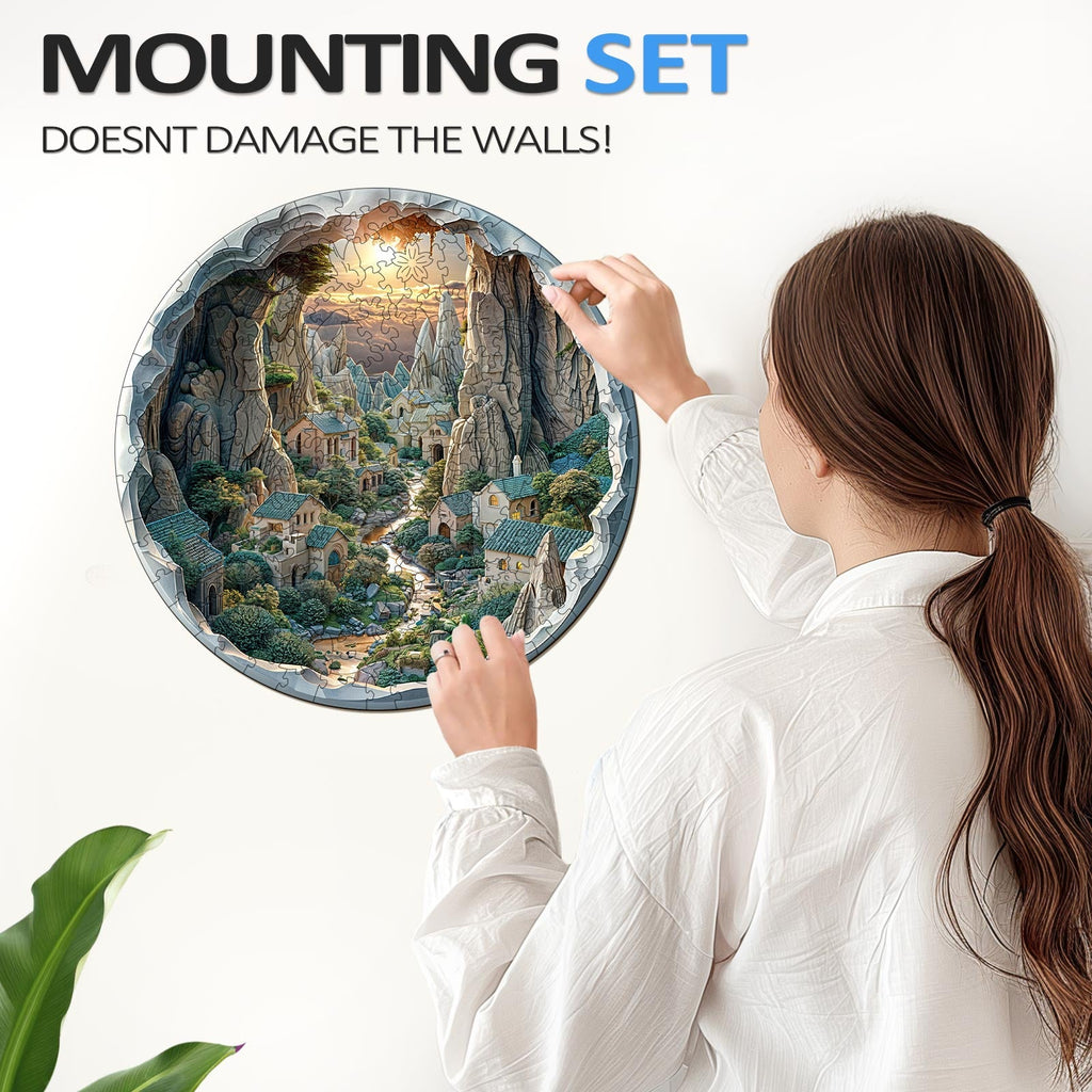 Whimsical Wooden Jigsaw Puzzle- 3d vision Inside The Cave-2