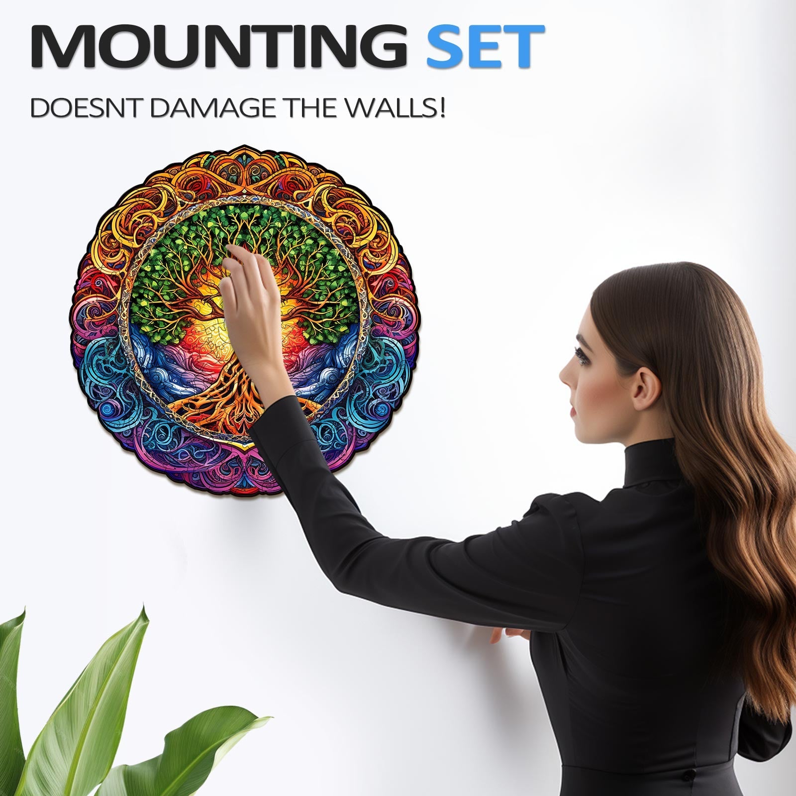 Whimsical Wooden Jigsaw Puzzle- Mandala Tree of Life-1