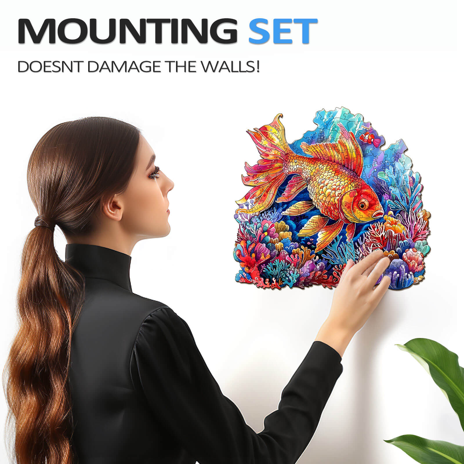 Whimsical Wooden Jigsaw Puzzle- Beautiful Goldfish