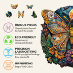 Whimsical Wooden Jigsaw Puzzle- Ancient butterfly-1