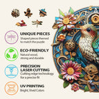 Whimsical Wooden Jigsaw Puzzle- Graceful hummingbird-2