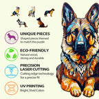Whimsical Wooden Jigsaw Puzzle-German Shepherd