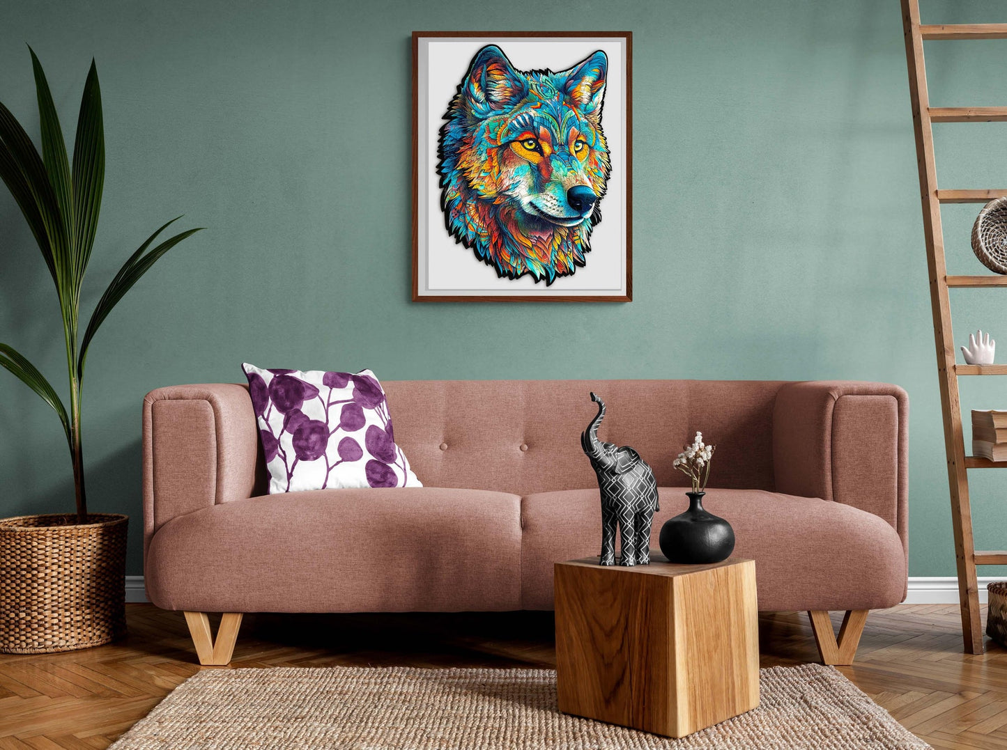 Skurriles Holzpuzzle – Furchtloser Wolf