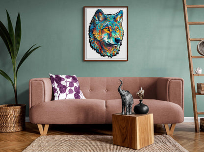 Skurriles Holzpuzzle – Furchtloser Wolf