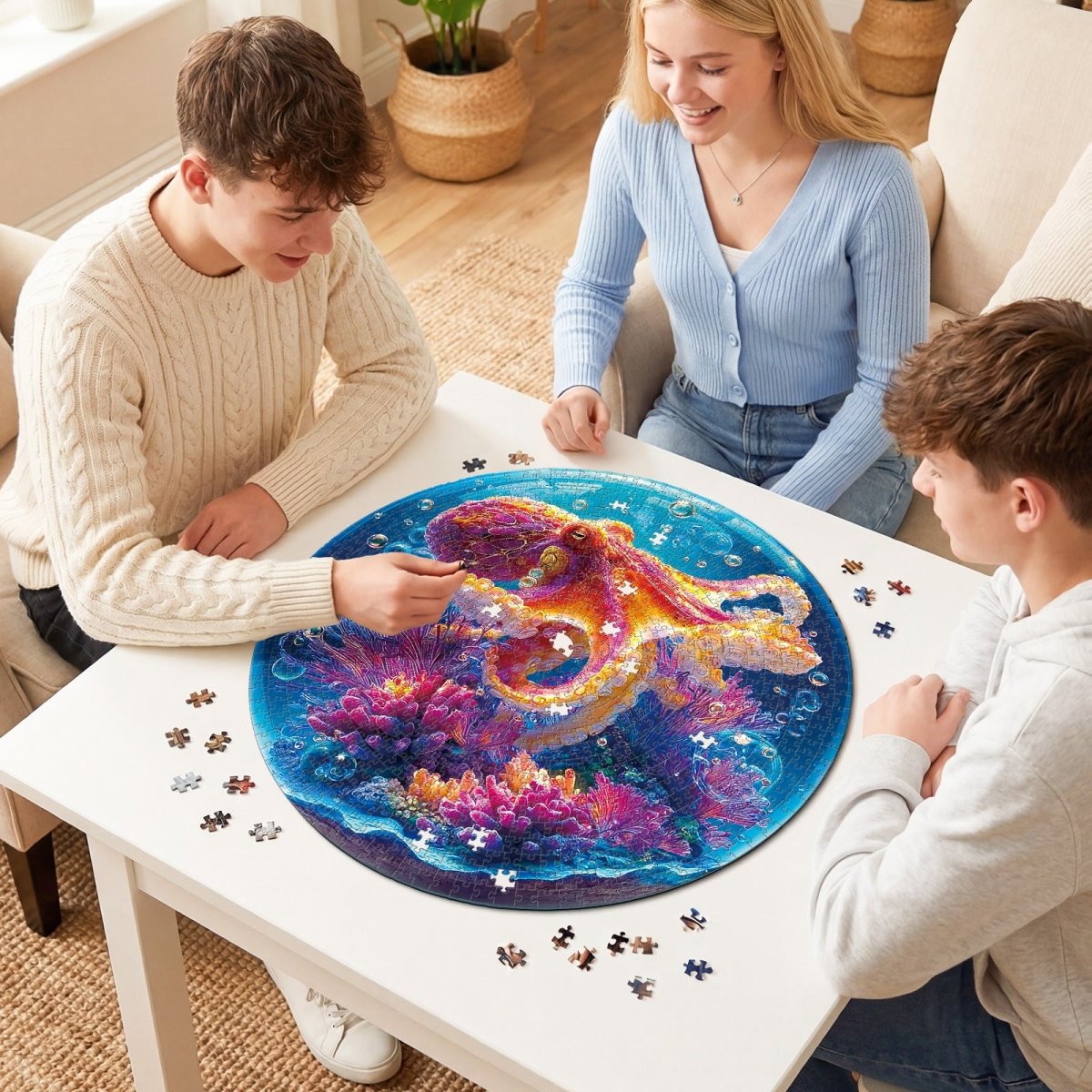 Artistic 1000 - Piece Cardboard Jigsaw Puzzle - Deep Sea Octopus - KAAYEE Puzzle