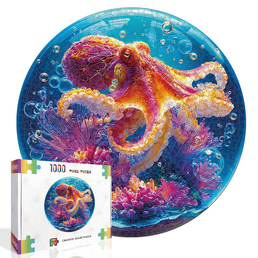 Artistic 1000 - Piece Cardboard Jigsaw Puzzle - Deep Sea Octopus - KAAYEE Puzzle