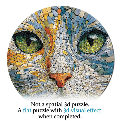 Artistic 1000 - Piece Cardboard Jigsaw Puzzle - Emerald Cat - KAAYEE Puzzle