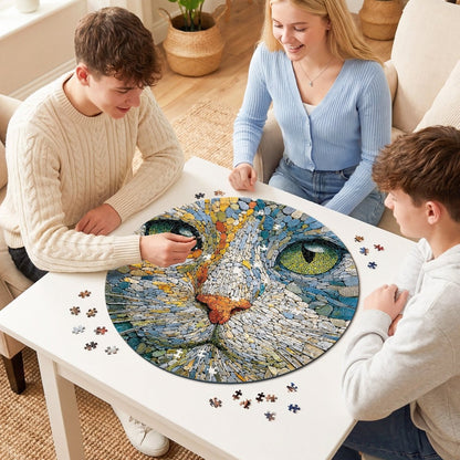 Artistic 1000 - Piece Cardboard Jigsaw Puzzle - Emerald Cat - KAAYEE Puzzle