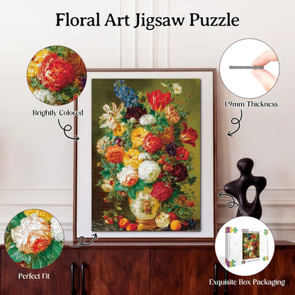Artistic 1000 - Piece Cardboard Jigsaw Puzzle - Floral Art - KAAYEE Puzzle