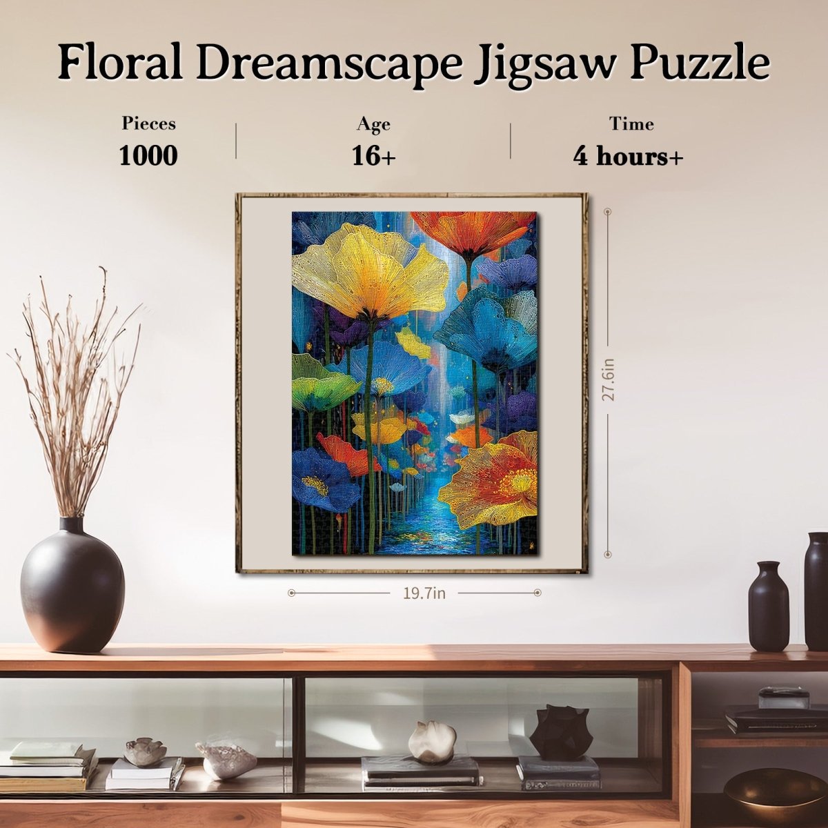 Artistic 1000 - Piece Cardboard Jigsaw Puzzle - Floral Dreamscape - KAAYEE Puzzle