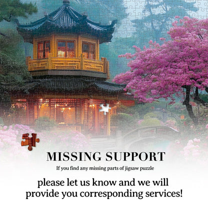 Flower Courtyard by the Stream - 1000-Piece Cardboard Jigsaw Puzzle