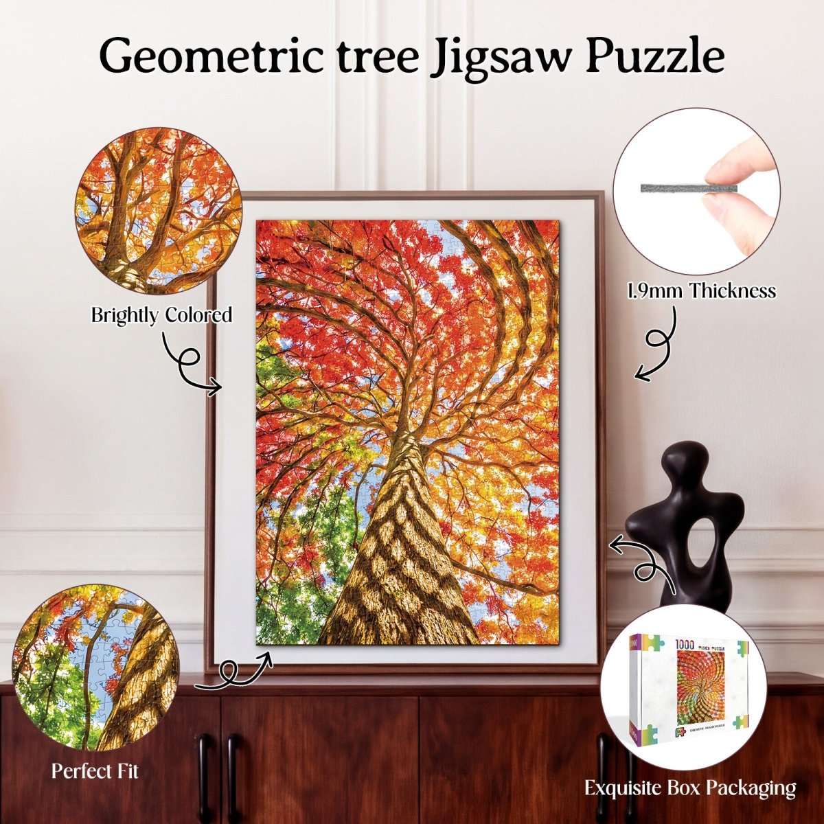 Artistic 1000 - Piece Cardboard Jigsaw Puzzle - Geometric Tree - KAAYEE Puzzle