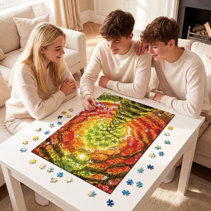 Artistic 1000 - Piece Cardboard Jigsaw Puzzle - Geometric Tree (rectangle) - KAAYEE Puzzle