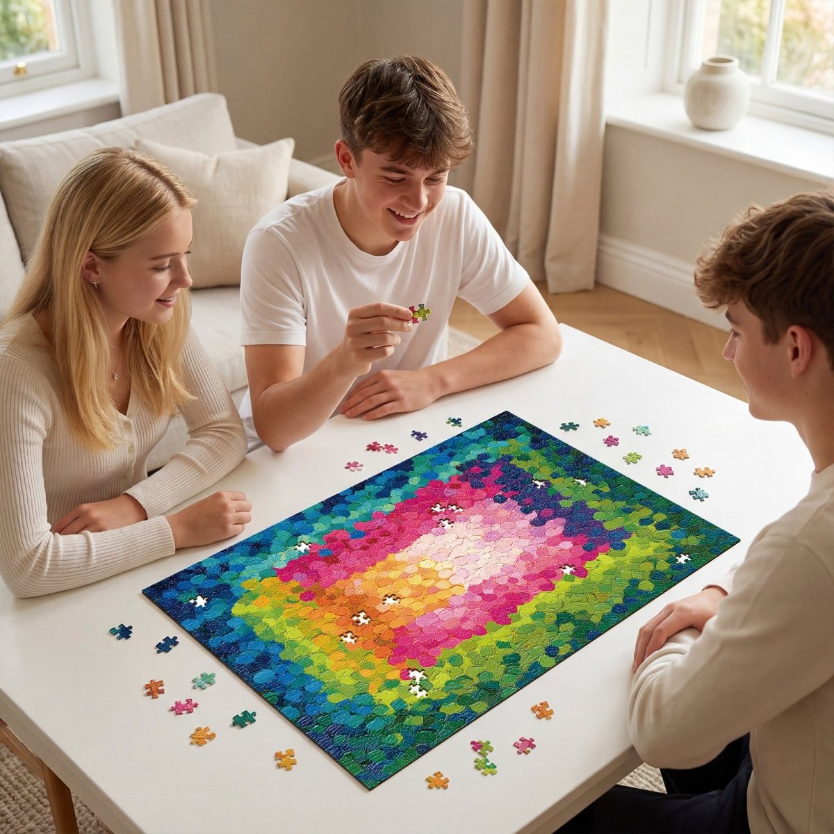 Artistic 1000 - Piece Cardboard Jigsaw Puzzle - Palette Knife Art (rectangle) - KAAYEE Puzzle