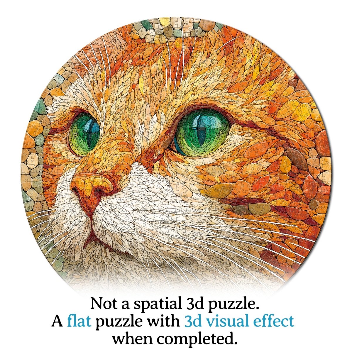 Artistic 1000 - Piece Cardboard Jigsaw Puzzle - Pebble Cat - KAAYEE Puzzle