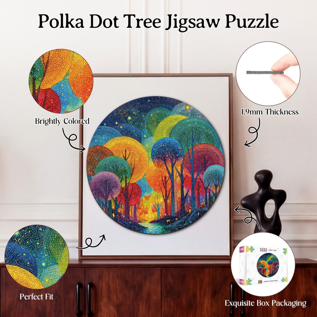 Artistic 1000 - Piece Cardboard Jigsaw Puzzle - Polka Dot Tree - KAAYEE Puzzle