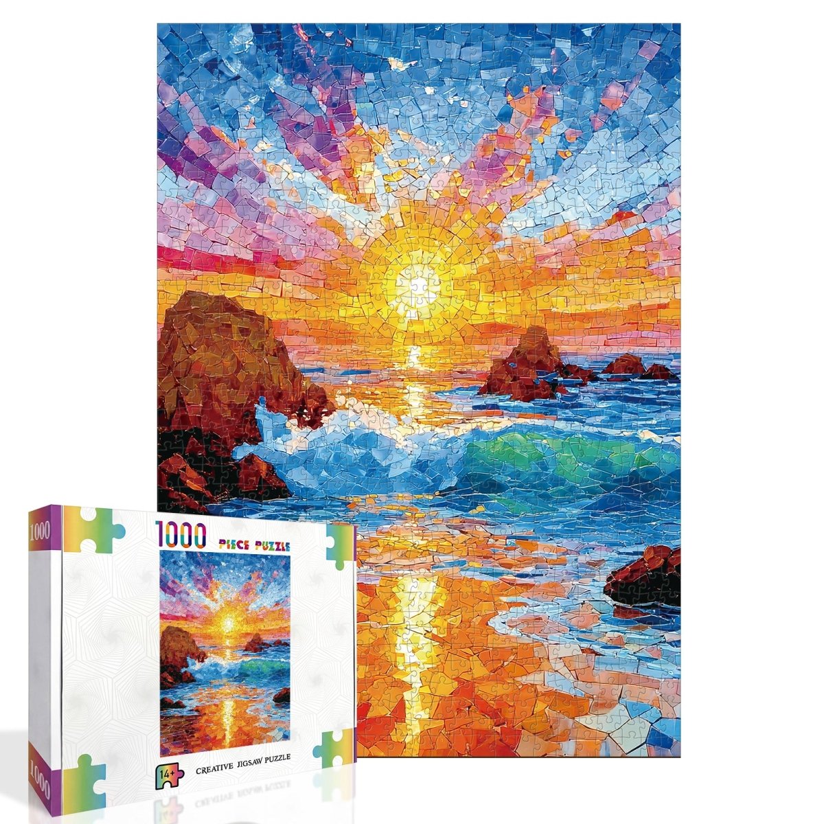 Artistic 1000 - Piece Cardboard Jigsaw Puzzle - Sea Glass Beach - KAAYEE Puzzle