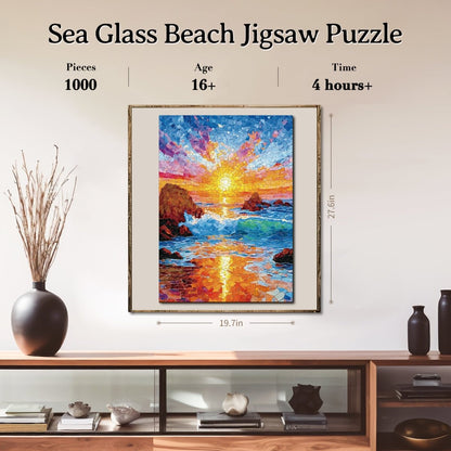 Artistic 1000 - Piece Cardboard Jigsaw Puzzle - Sea Glass Beach - KAAYEE Puzzle