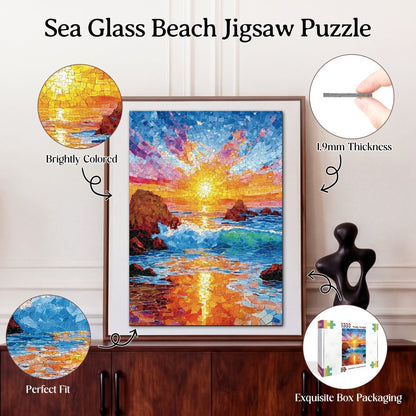 Artistic 1000 - Piece Cardboard Jigsaw Puzzle - Sea Glass Beach - KAAYEE Puzzle