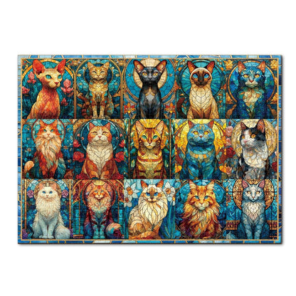 Artistic 1000 - Piece Cardboard Jigsaw Puzzle - Sea Glass Cat - KAAYEE Puzzle