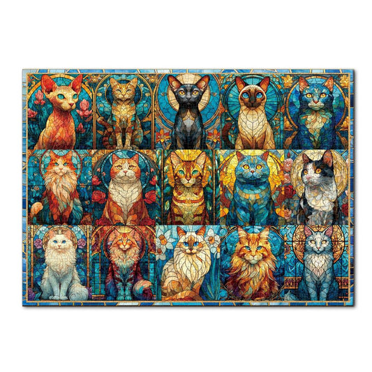 Artistic 1000 - Piece Cardboard Jigsaw Puzzle - Sea Glass Cat - KAAYEE Puzzle