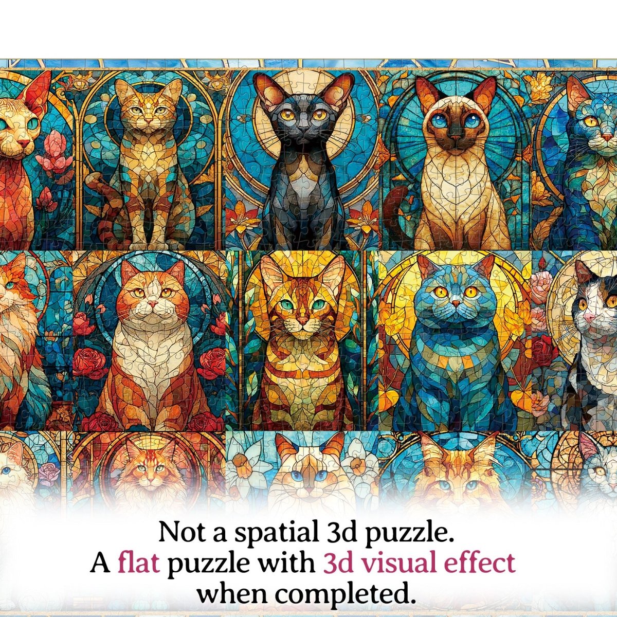 Artistic 1000 - Piece Cardboard Jigsaw Puzzle - Sea Glass Cat - KAAYEE Puzzle