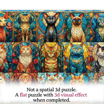 Artistic 1000 - Piece Cardboard Jigsaw Puzzle - Sea Glass Cat - KAAYEE Puzzle