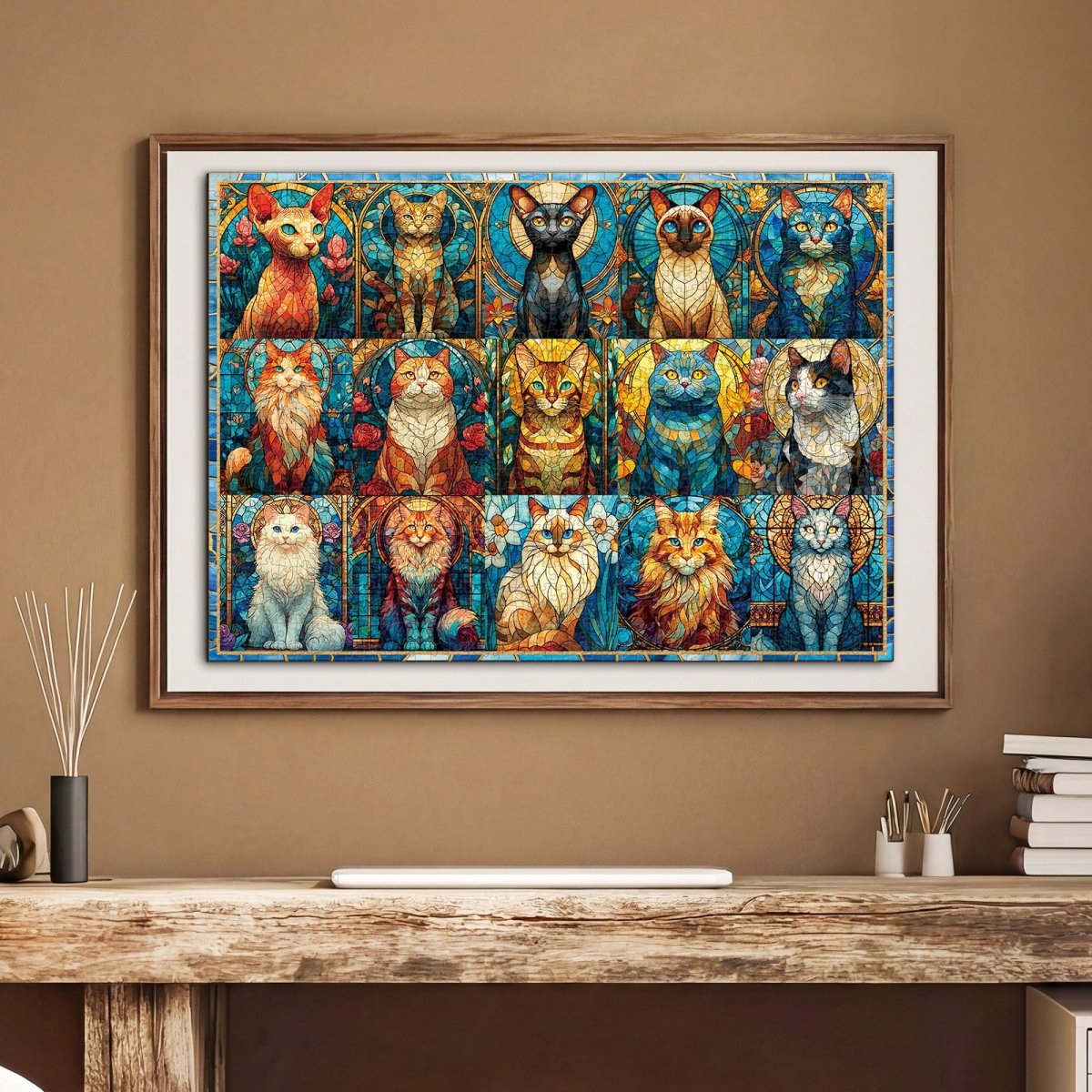 Artistic 1000 - Piece Cardboard Jigsaw Puzzle - Sea Glass Cat - KAAYEE Puzzle