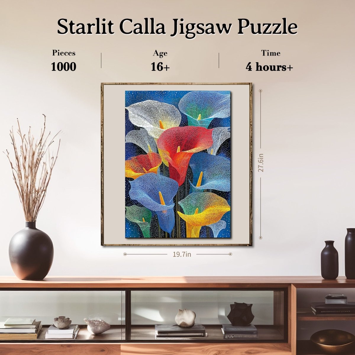 Artistic 1000 - Piece Cardboard Jigsaw Puzzle - Starlit Calla - KAAYEE Puzzle