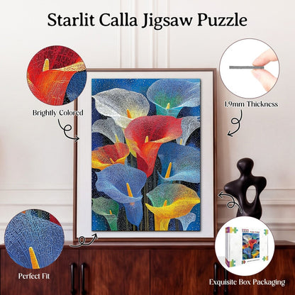 Artistic 1000 - Piece Cardboard Jigsaw Puzzle - Starlit Calla - KAAYEE Puzzle