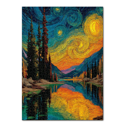 Artistic 1000 - Piece Cardboard Jigsaw Puzzle - Starry Forest - KAAYEE Puzzle