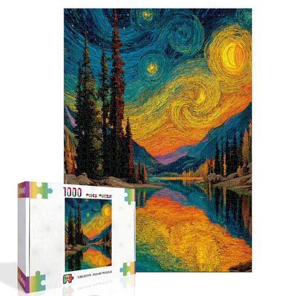 Artistic 1000 - Piece Cardboard Jigsaw Puzzle - Starry Forest - KAAYEE Puzzle