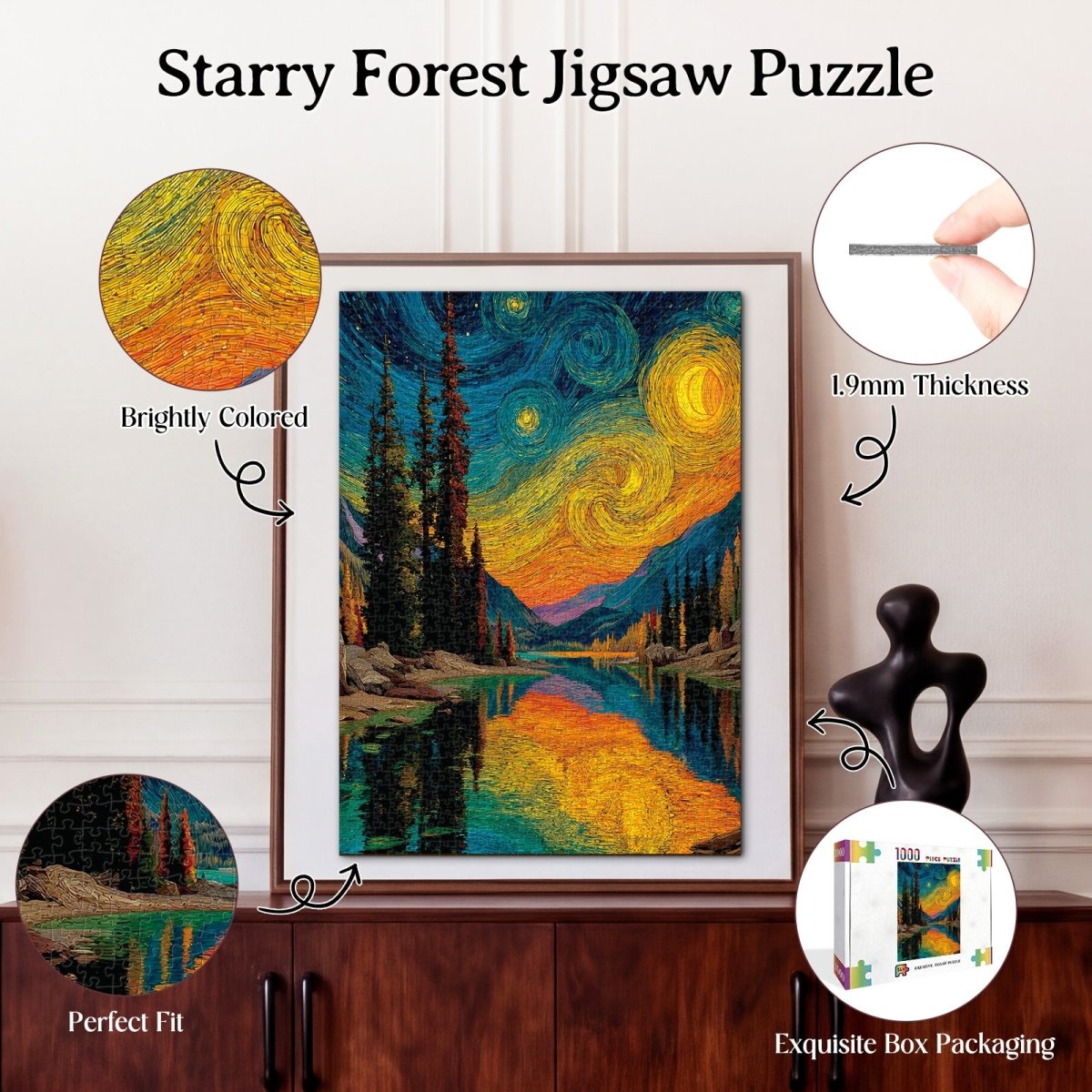 Artistic 1000 - Piece Cardboard Jigsaw Puzzle - Starry Forest - KAAYEE Puzzle