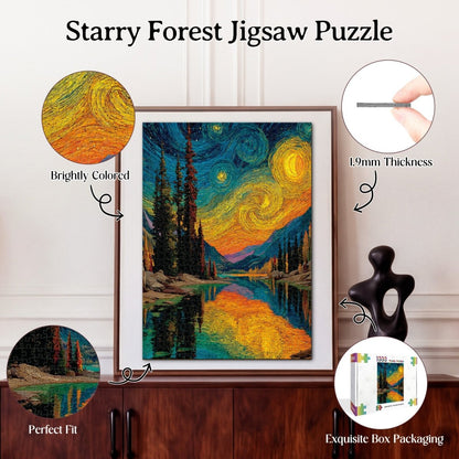 Artistic 1000 - Piece Cardboard Jigsaw Puzzle - Starry Forest - KAAYEE Puzzle