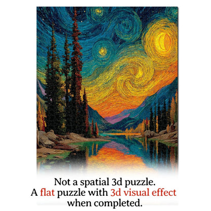 Artistic 1000 - Piece Cardboard Jigsaw Puzzle - Starry Forest - KAAYEE Puzzle